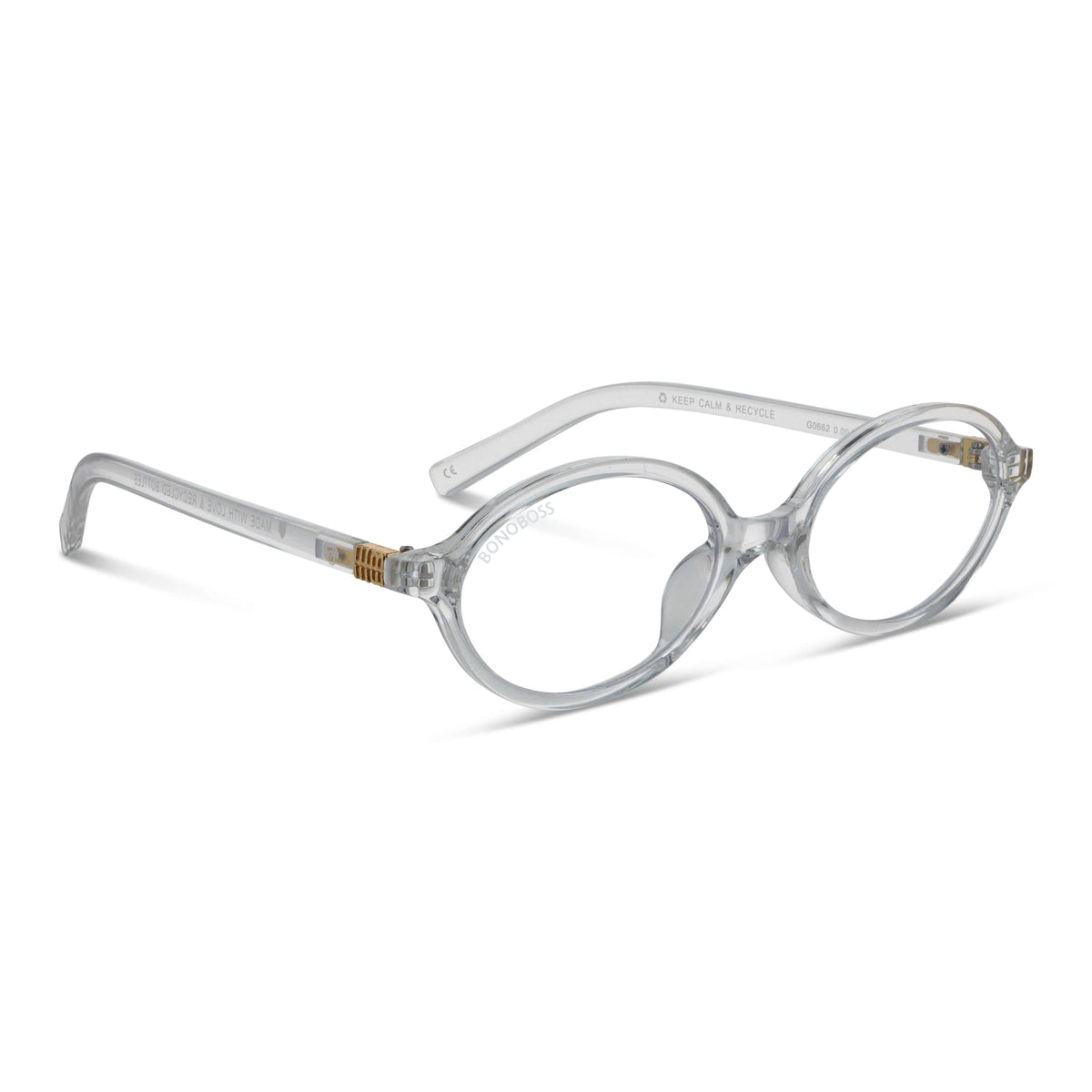 Blueberry Clear recycled plastic reading glasses, clear frame · ReFramed, photo 8 of 8