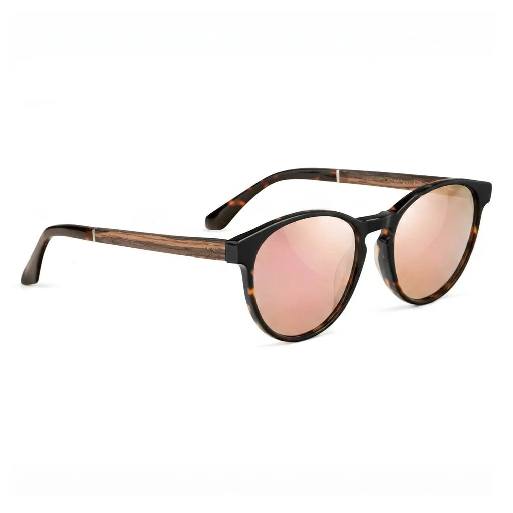 Chiloé 220 round polarized sunglasses in tortoise bio-acetate and wood · ReFramed, photo 22 of 22