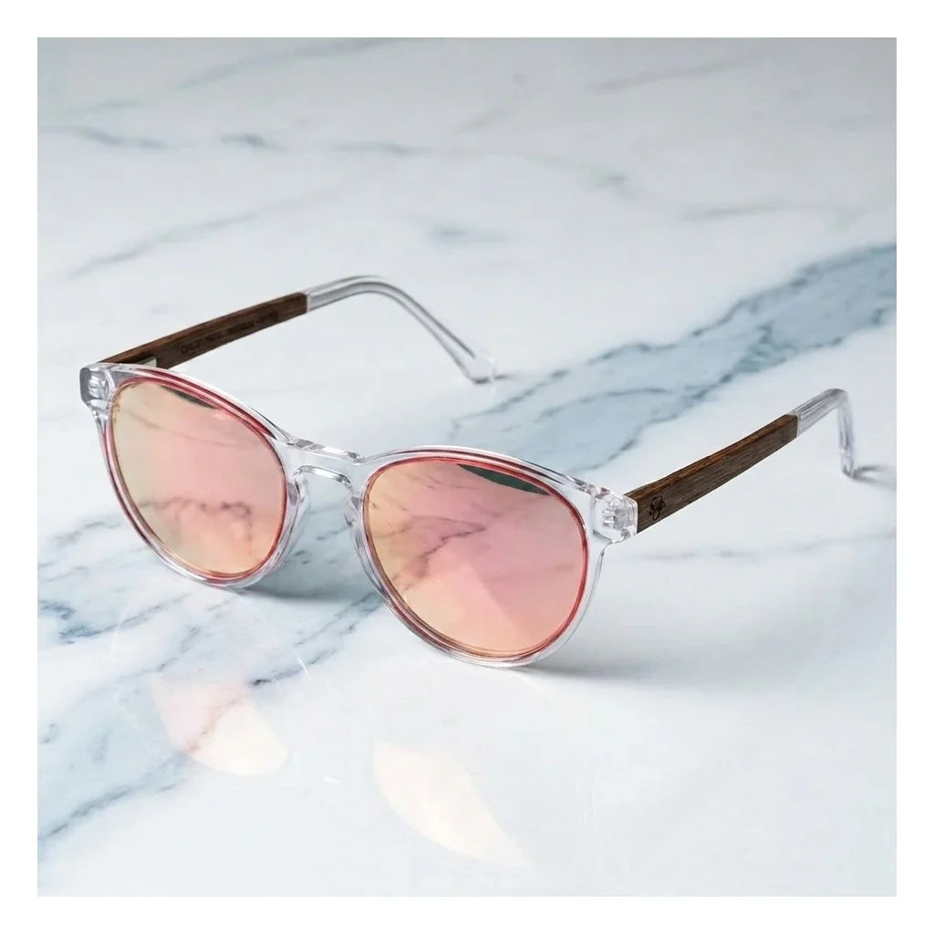 Chiloé 220 Red round polarized sunglasses in bio-acetate and natural wood · ReFramed, photo 22 of 22