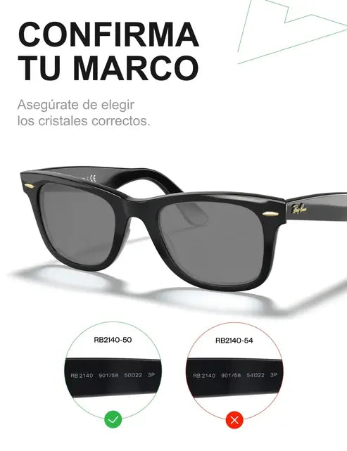 Confirm your frame model before ordering gradient brown replacement lenses for Ray-Ban Original Wayfarer RB2140 · ReFramed