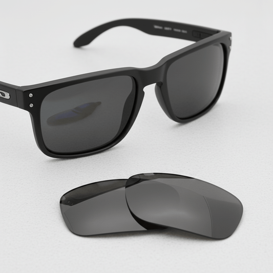 Oakley Holbrook OO9102 replacement lenses — Gray polarized sunglass lens, 100% UV | ReFramed