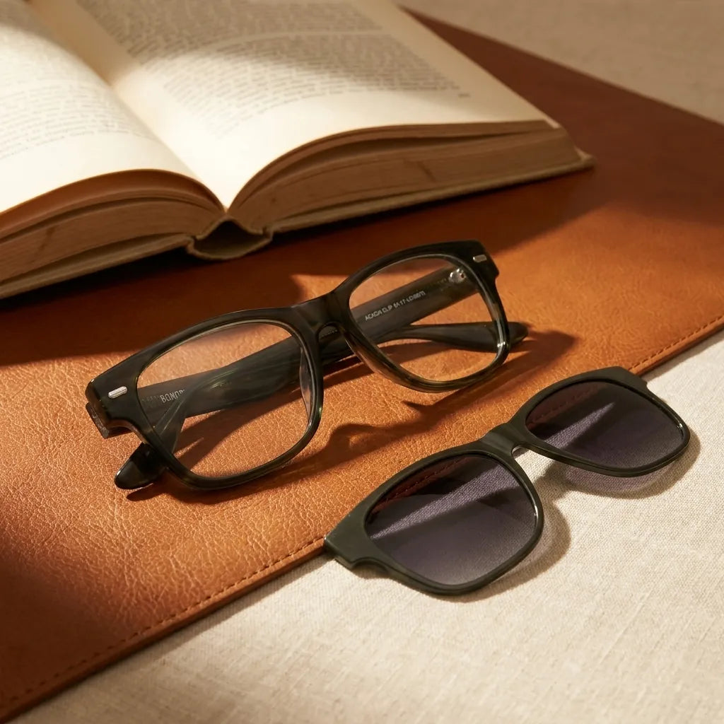 Acacia Clip Acetato + Antirrayas Lentes Orgánicas Filtro Azul