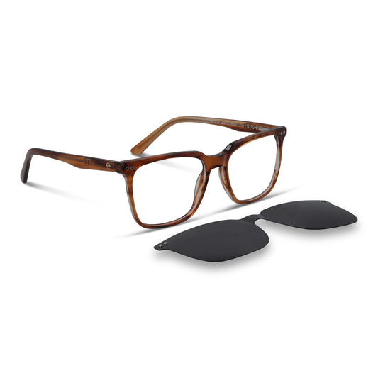 Selknam rectangular-oval bio-acetate eyeglass frames with magnetic sun clip · ReFramed, photo 1 of 30