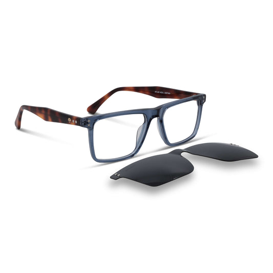 Atlas rectangular eyeglass frames in bio-acetate with sun clip · ReFramed, photo 1 of 16