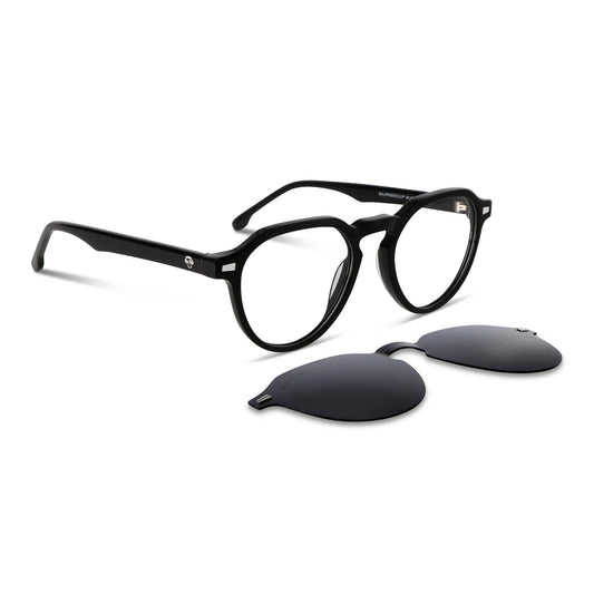 Galápagos oval eyeglass frames in bio-acetate with sun clip · ReFramed, photo 1 of 30
