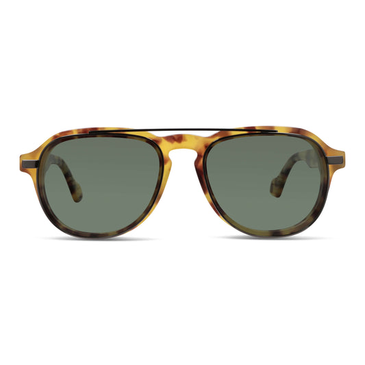 Cronos oval eyeglass frames in bio-acetate with sun clip, Tortoise color · photo 1 of 20