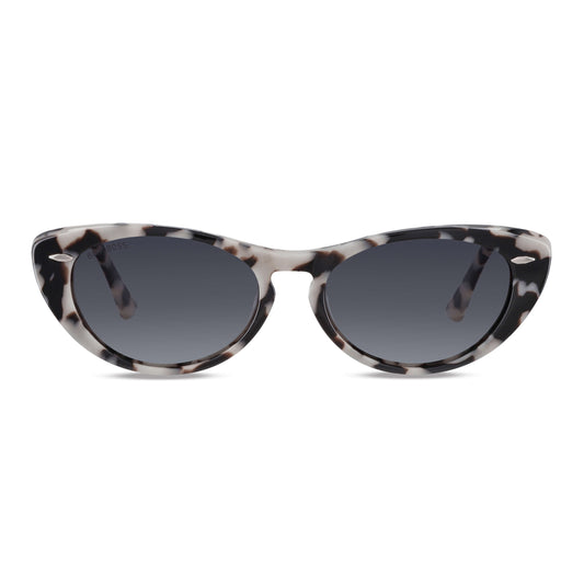 Havana cat eye sunglasses with polarized lenses, bio-acetate frame, Marble color · photo 1 of 30