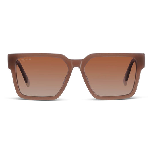 Montenegro square-rectangular polarized sunglasses in bio-acetate, Brown color · photo 1 of 30