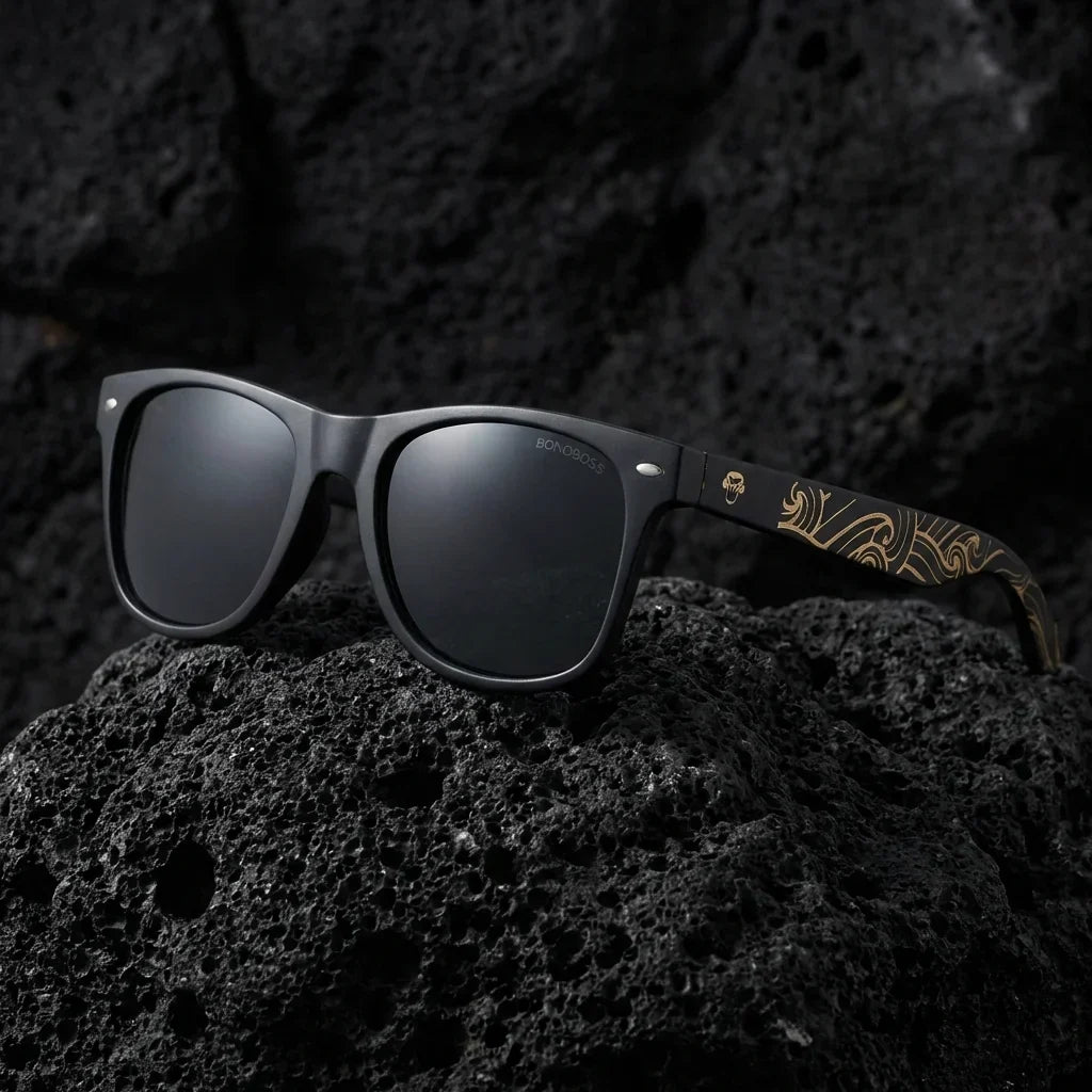 Acacia Dark Designer's wayfarer-style polarized sunglasses in recycled plastic · ReFramed, photo 7 of 30