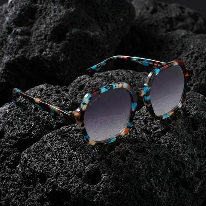 Canarias Geometric Polarized Sunglasses in Bio-Acetate