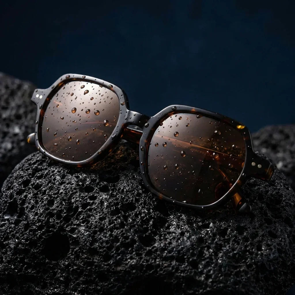 Canarias Geometric Polarized Sunglasses in Bio-Acetate