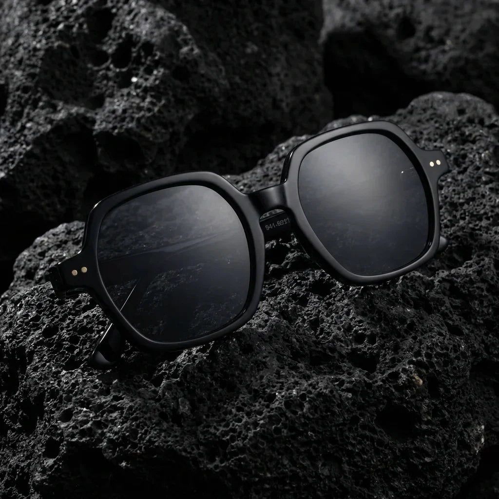 Canarias Geometric Polarized Sunglasses in Bio-Acetate