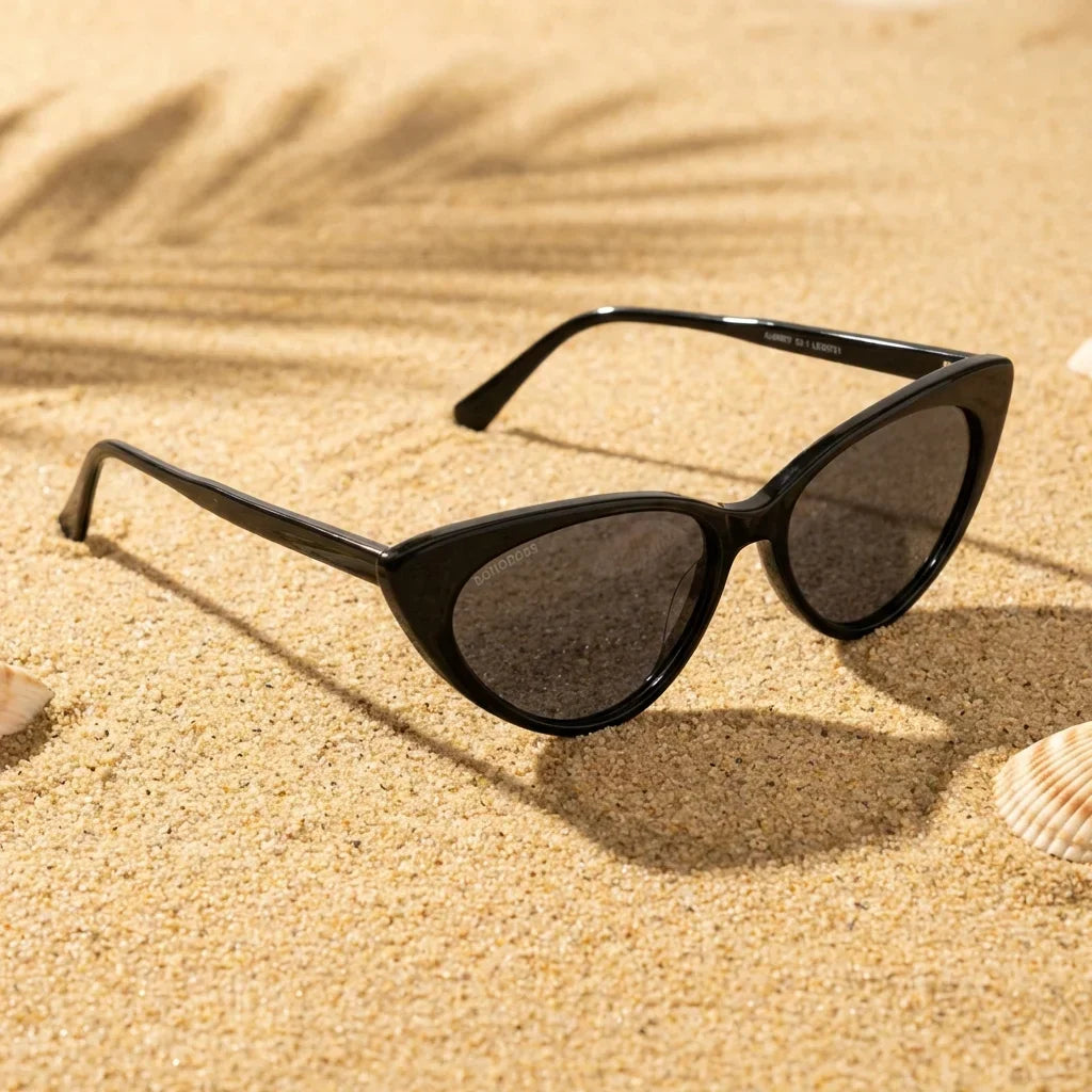 Audrey Red cat eye polarized sunglasses in bio-acetate, retro style · ReFramed, photo 20 of 27