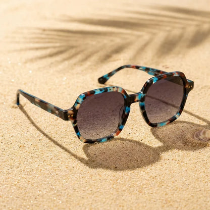 Canarias Geometric Polarized Sunglasses in Bio-Acetate