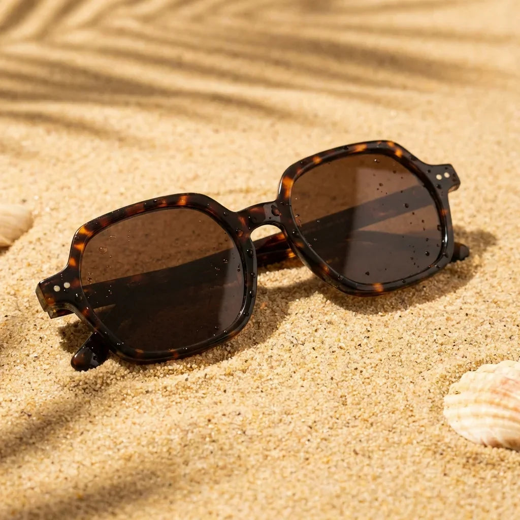 Canarias Geometric Polarized Sunglasses in Bio-Acetate