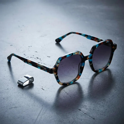 Canarias Geometric Polarized Sunglasses in Bio-Acetate