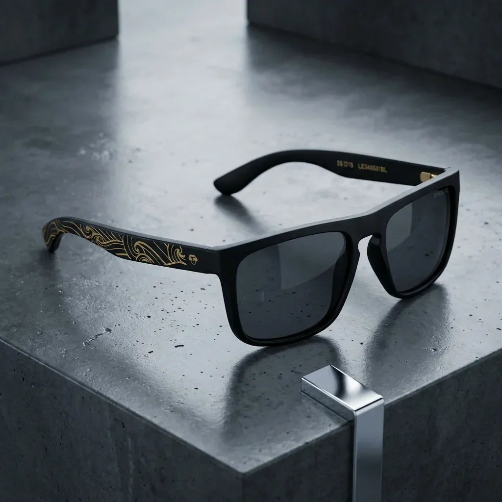 Lautaro Dark Designer's rectangular polarized sunglasses in recycled plastic · ReFramed, photo 24 of 24