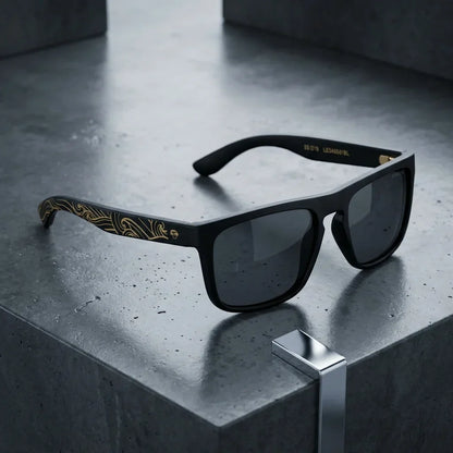 Lautaro Dark Designer's rectangular polarized sunglasses in recycled plastic · ReFramed, photo 24 of 24