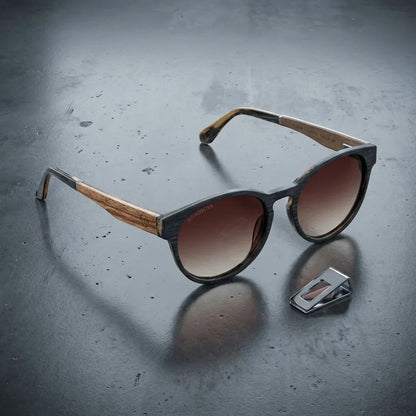 Chiloé 110 Wood Round Polarized Sunglasses
