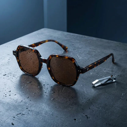 Canarias Geometric Polarized Sunglasses in Bio-Acetate