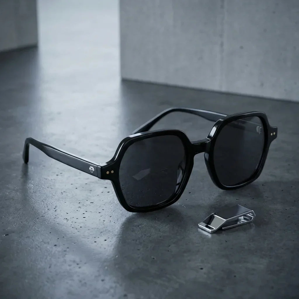 Canarias Geometric Polarized Sunglasses in Bio-Acetate