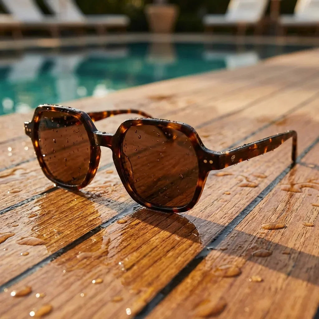 Canarias Geometric Polarized Sunglasses in Bio-Acetate