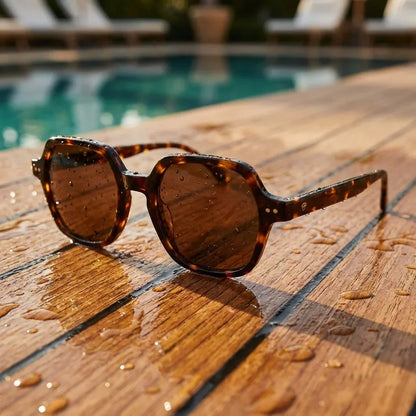 Canarias Geometric Polarized Sunglasses in Bio-Acetate