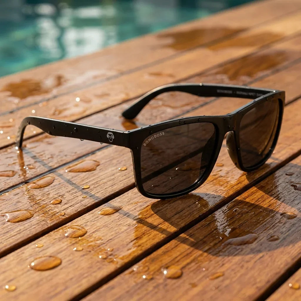 Rapanui RPET Rectangular Polarized Sunglasses in Recycled Plastic