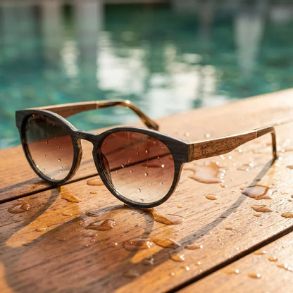 Chiloé 110 Wood Round Polarized Sunglasses