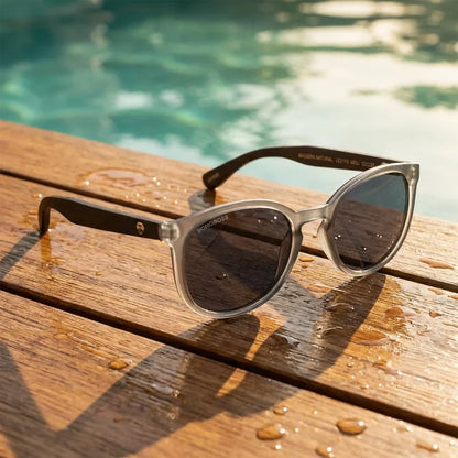 Meli TSP round polarized sunglasses in recycled plastic and natural wood · ReFramed, photo 26 of 30