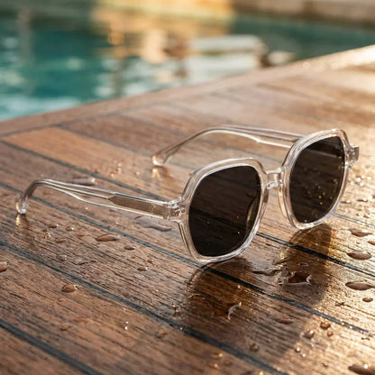Canarias Geometric Polarized Sunglasses in Bio-Acetate