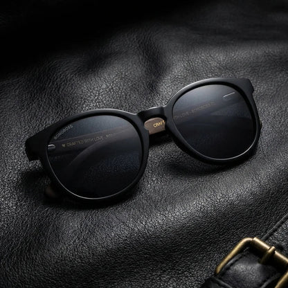 Meli Dark round polarized sunglasses in recycled plastic and natural wood · ReFramed, photo 30 of 30