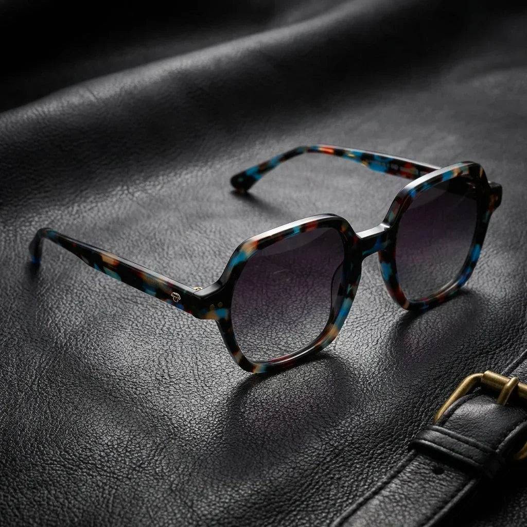 Canarias Geometric Polarized Sunglasses in Bio-Acetate
