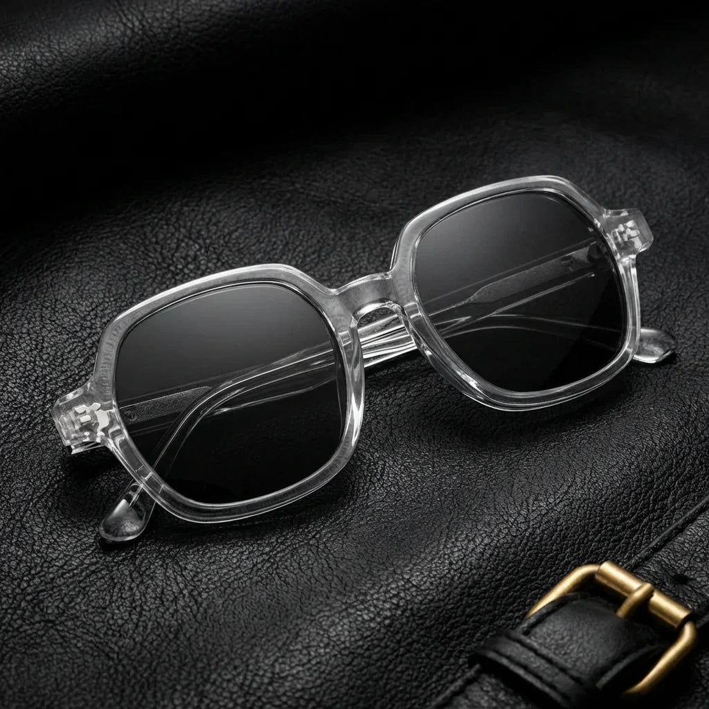 Canarias Geometric Polarized Sunglasses in Bio-Acetate