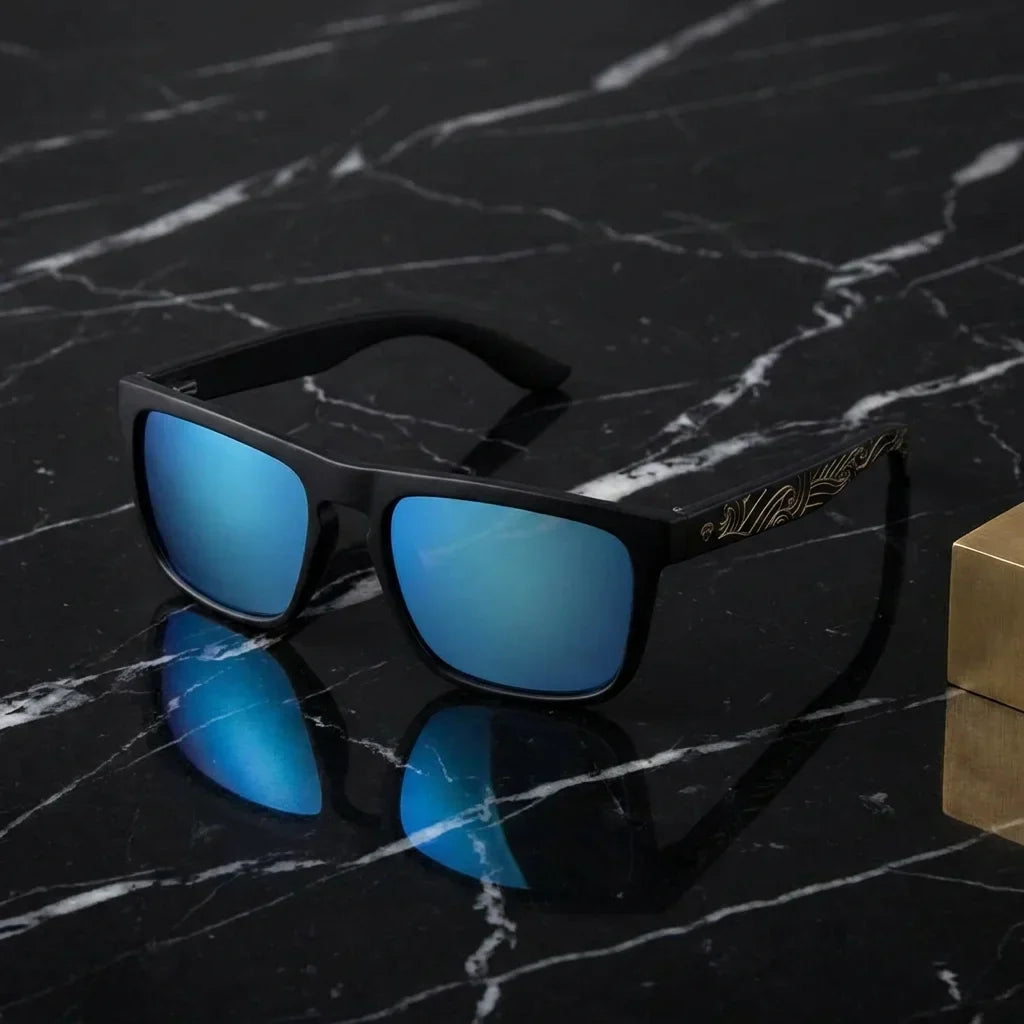 Lautaro Dark Designer's rectangular polarized sunglasses in recycled plastic · ReFramed, photo 17 of 24