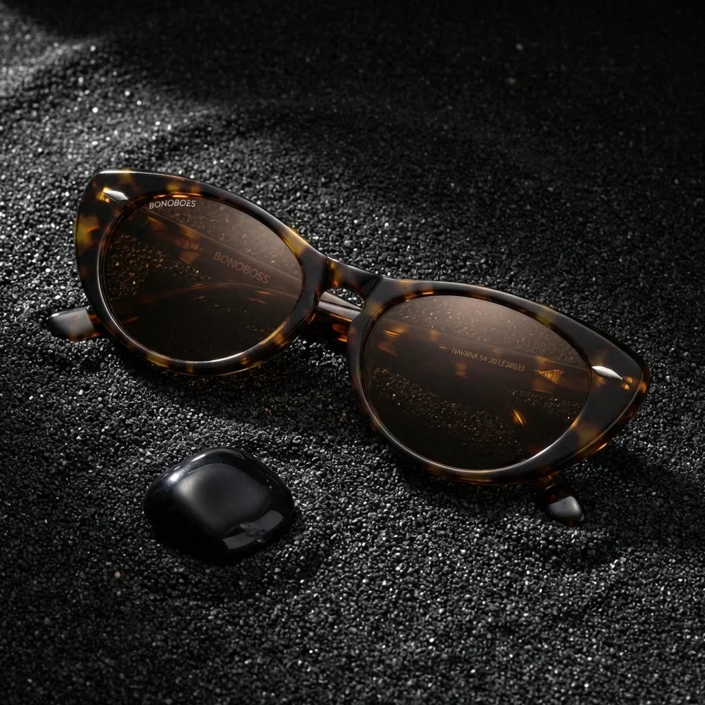 Havana cat eye sunglasses with polarized lenses, bio-acetate frame · ReFramed, photo 29 of 30