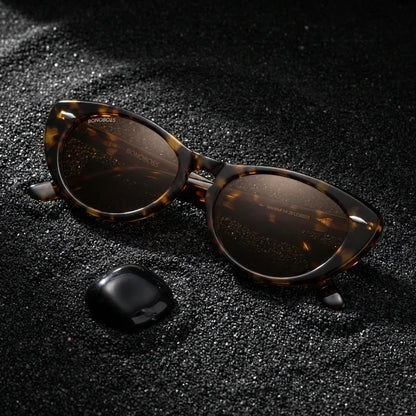 Havana cat eye sunglasses with polarized lenses, bio-acetate frame · ReFramed, photo 29 of 30