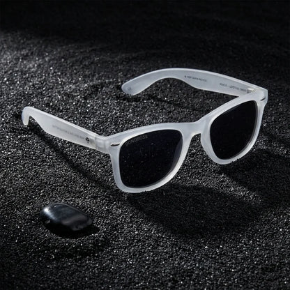 Acacia RPET Clear wayfarer-style polarized sunglasses in recycled plastic · ReFramed, photo 16 of 22