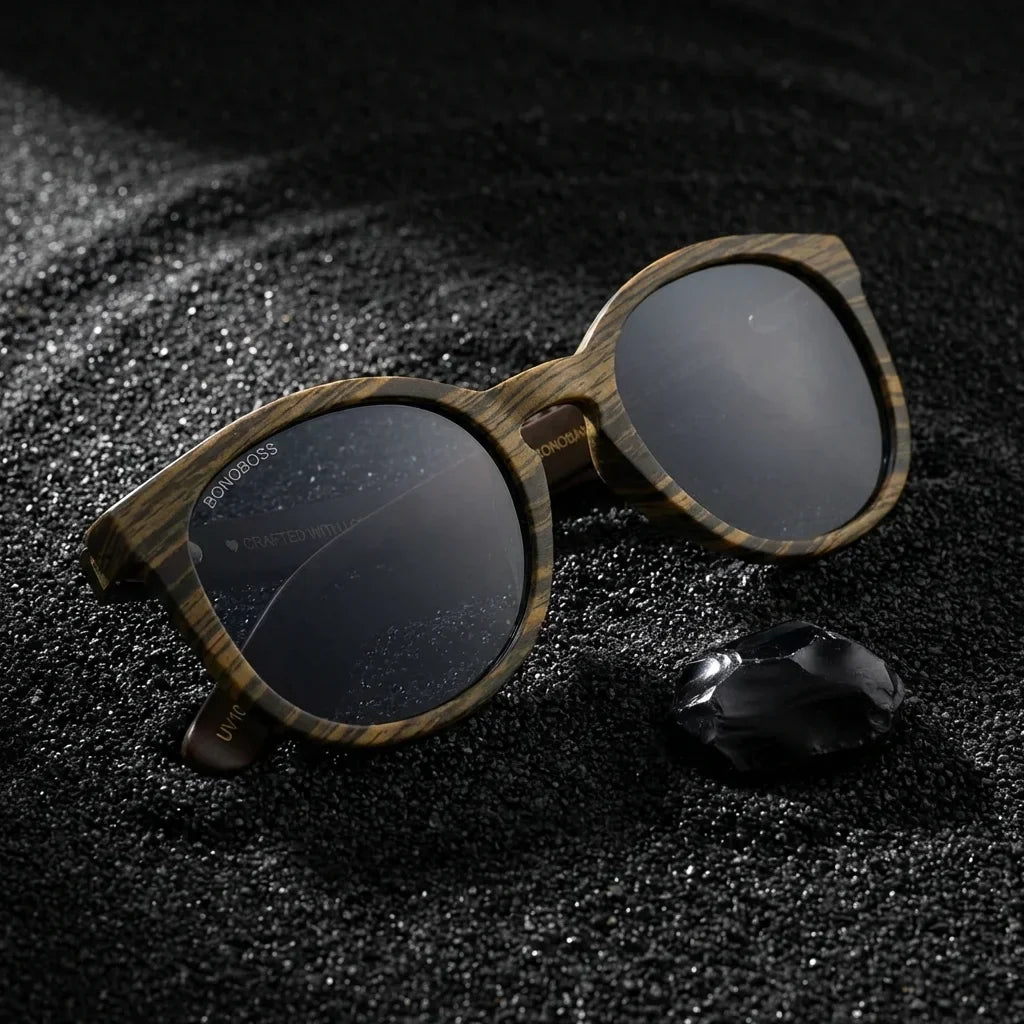 Meli Ebony Round Polarized Sunglasses