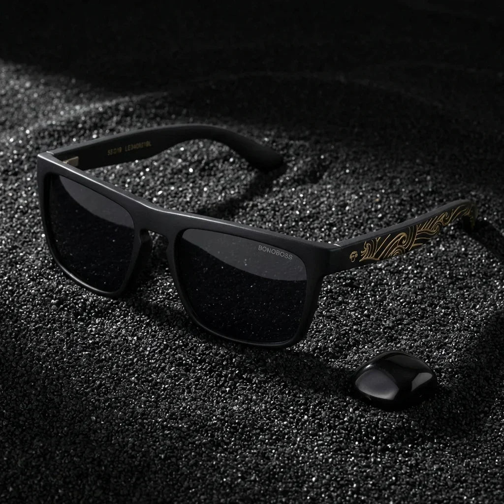 Lautaro Dark Designer's rectangular polarized sunglasses in recycled plastic · ReFramed, photo 13 of 24