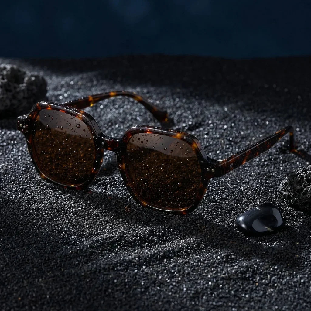 Canarias Geometric Polarized Sunglasses in Bio-Acetate