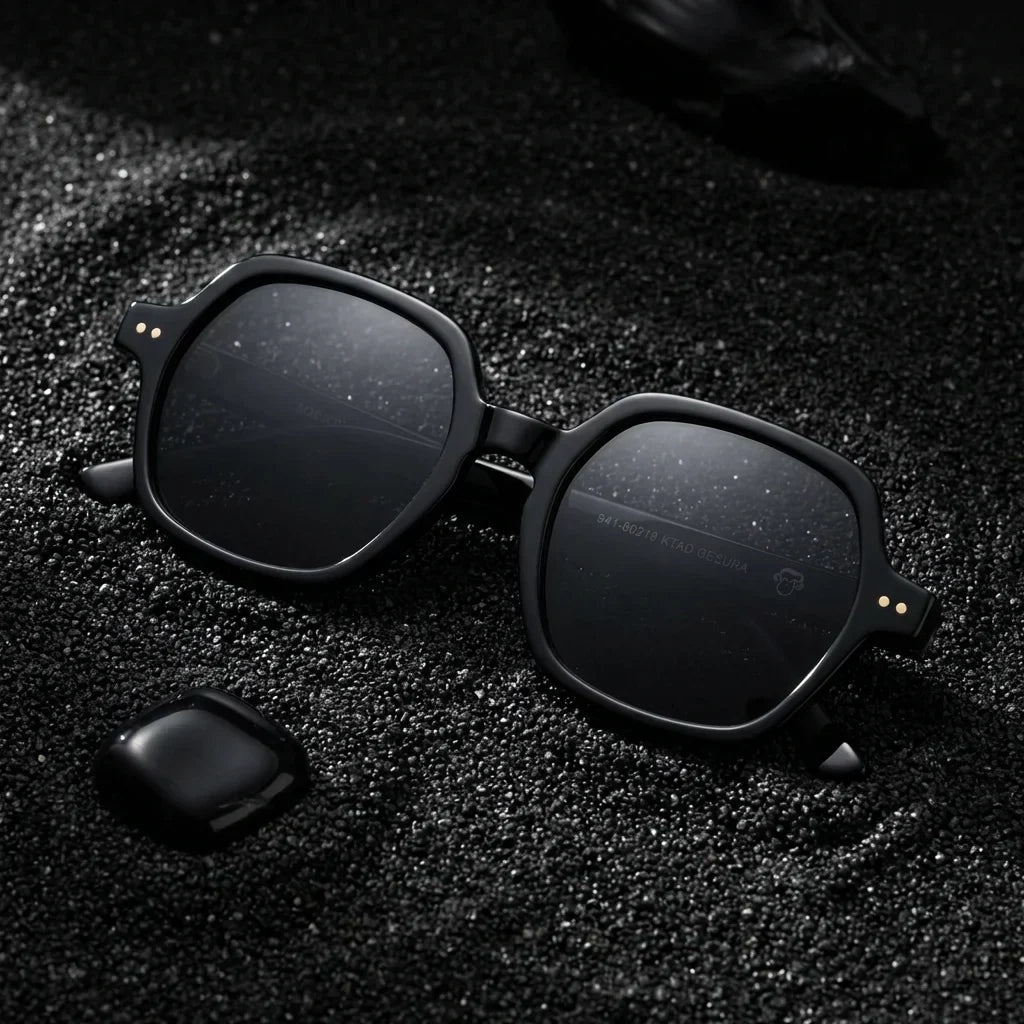 Canarias Geometric Polarized Sunglasses in Bio-Acetate