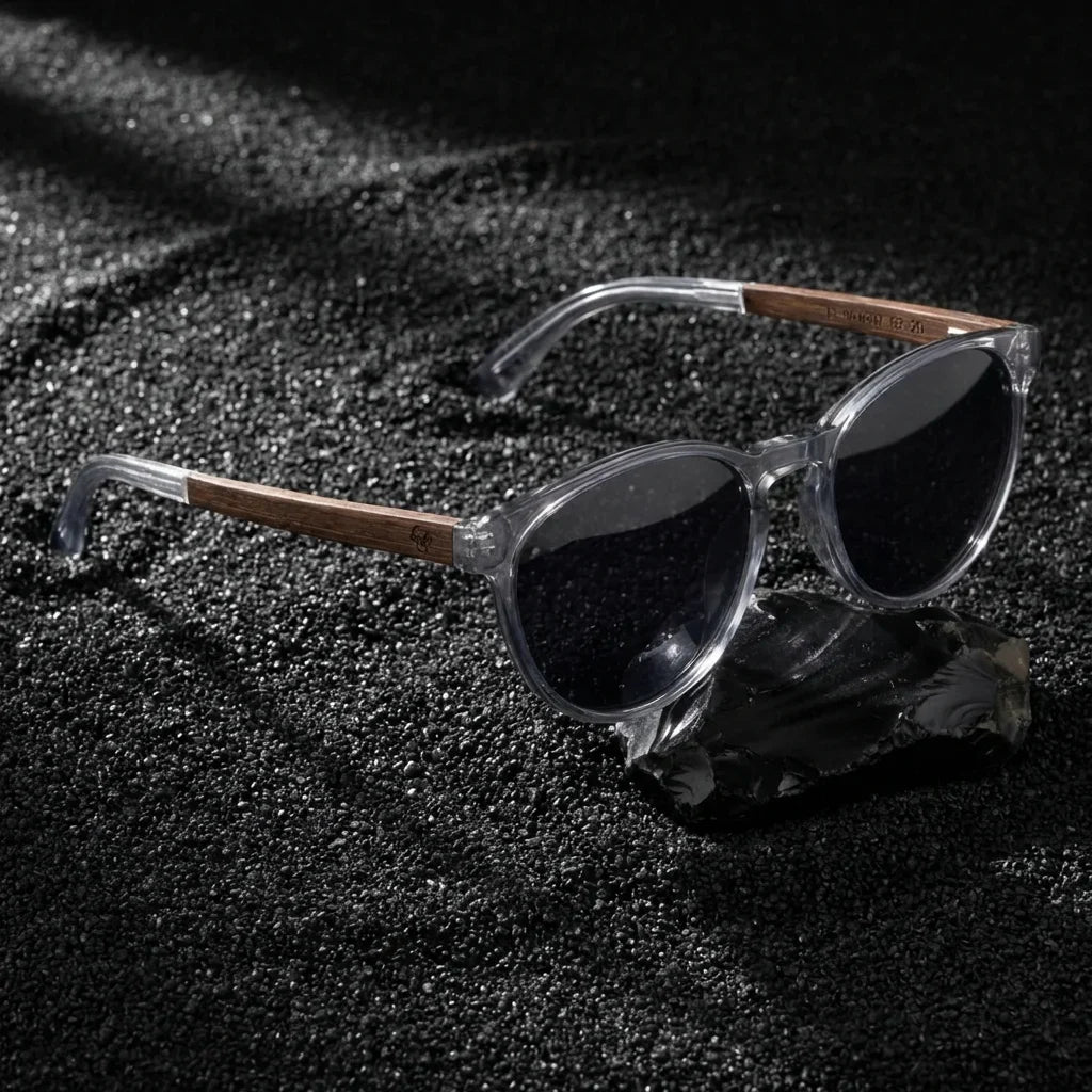 Chiloé 220 Round Polarized Sunglasses in Bio-Acetate & Wood