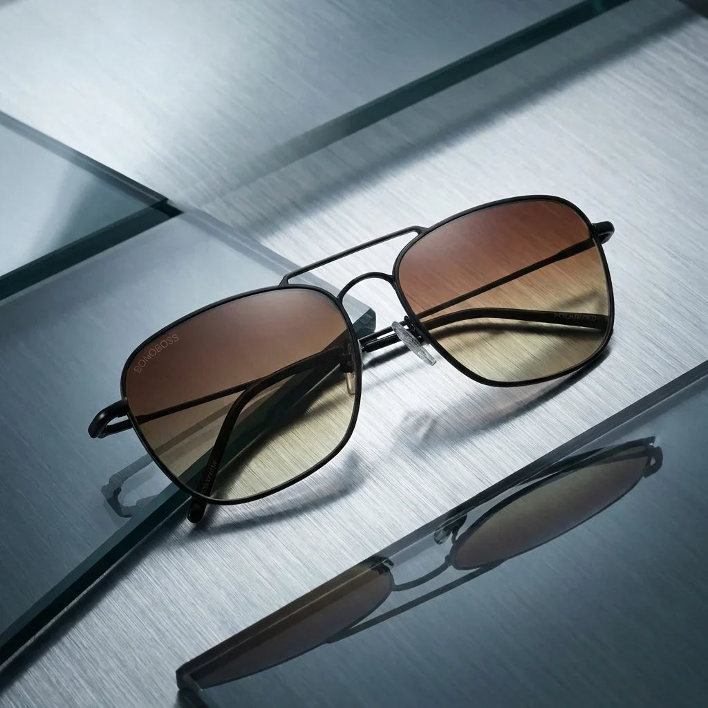 Commander Reverse aviator sunglasses, stainless steel and bio-acetate · ReFramed, photo 15 of 27