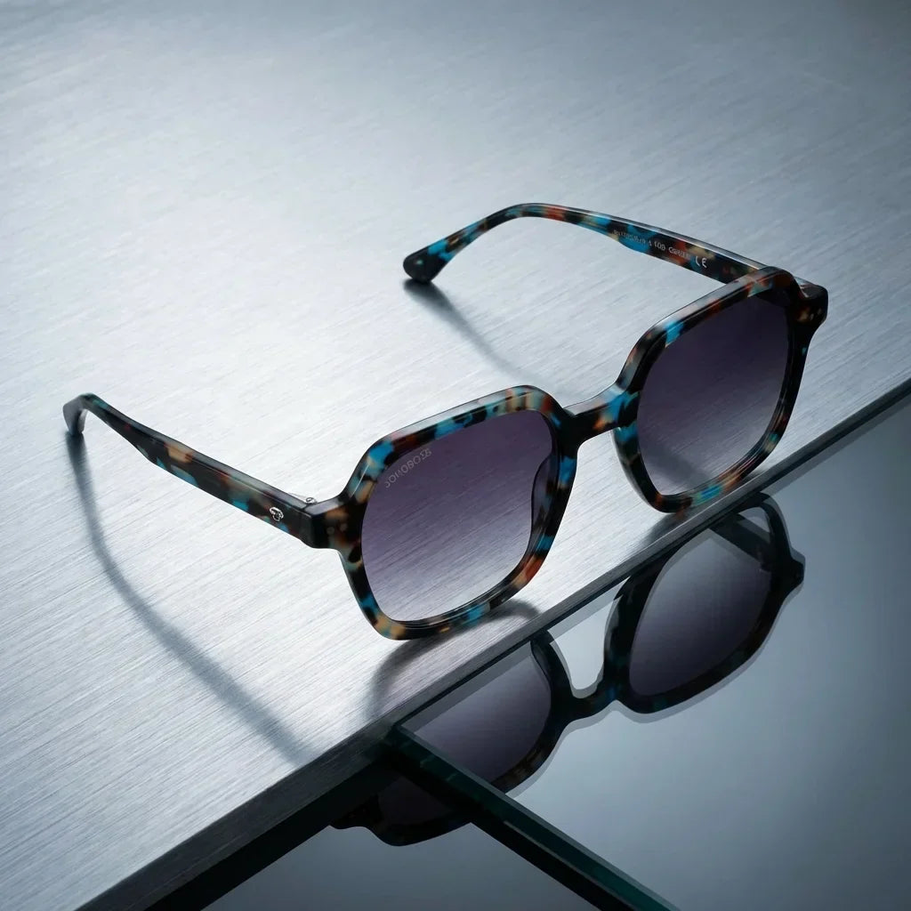 Canarias Geometric Polarized Sunglasses in Bio-Acetate