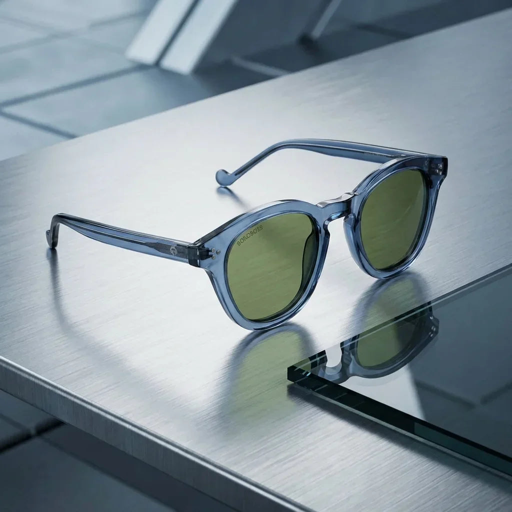 Lenga Oval Polarized Sunglasses in Bio-Acetate