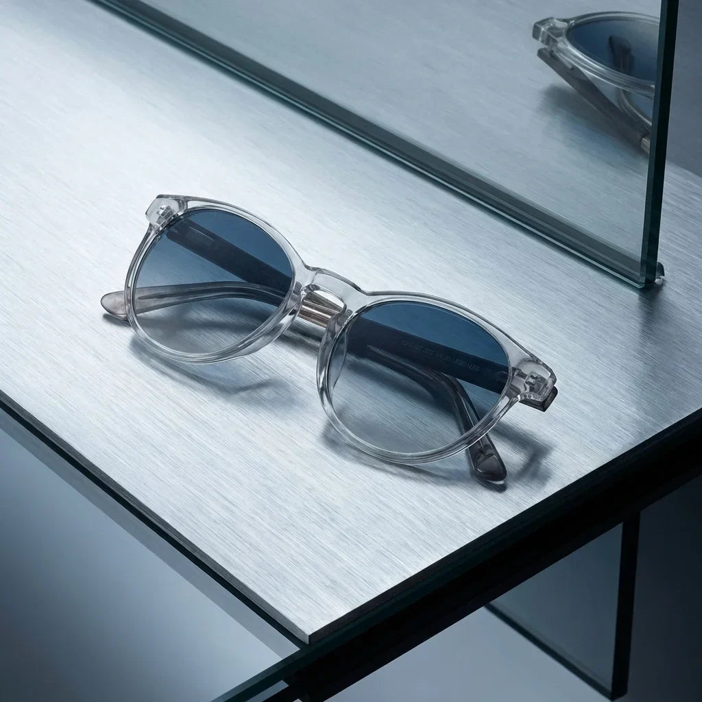 Chiloé 220 Round Polarized Sunglasses in Bio-Acetate & Wood