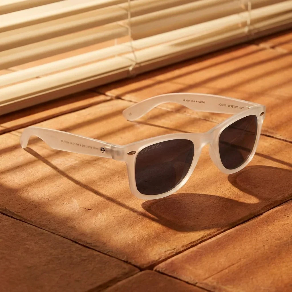 Acacia RPET Clear wayfarer-style polarized sunglasses in recycled plastic · ReFramed, photo 17 of 22