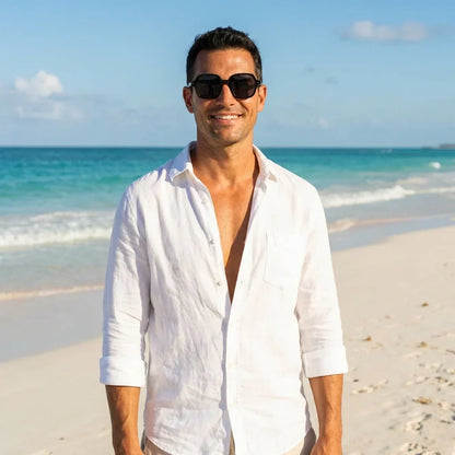 Canarias geometric polarized sunglasses, bio-acetate frame · ReFramed, photo 20 of 30