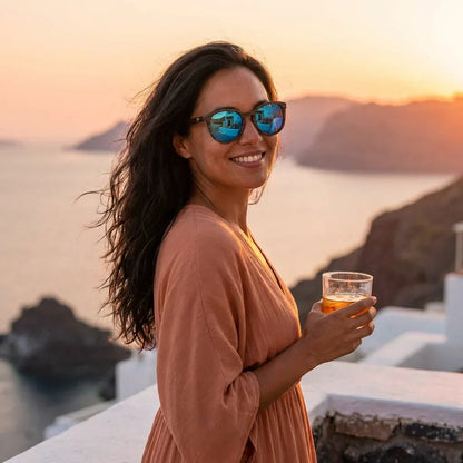 Meli Ebony round polarized sunglasses in recycled plastic and natural wood · ReFramed, photo 26 of 30